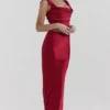Sydel Ruby satijnen maxi-rok met schuine snit