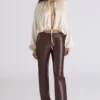 Talia Ecru satijnen blouse met open voorkant