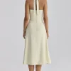 Tallulah Matcha Green katoenen halternek midi-jurk