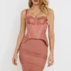 Talya Antique Rose Korsetten-Jurken Midi-jurk