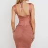 Talya Antique Rose Korsetten-Jurken Midi-jurk