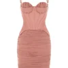 Talya Antique Rose Korsetten-Jurken Midi-jurk