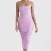 Tana roze strapless korset midi-jurk