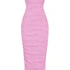 Tana roze strapless korset midi-jurk