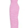 Tana roze strapless korset midi-jurk