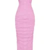 Tana roze strapless korset midi-jurk