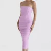 Tana roze strapless korset midi-jurk