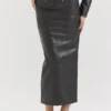 Tana zwarte veganistische leren maxi-rok