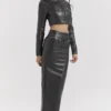 Tana zwarte veganistische leren maxi-rok