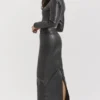 Tana zwarte veganistische leren maxi-rok
