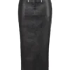 Tana zwarte veganistische leren maxi-rok