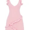 Tania Pink Quartz Ruffle Mini Jurk