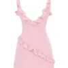 Tania Pink Quartz Ruffle Mini Jurk
