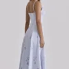 Tatiana Bluebell Lace + Cotton Broderie Anglais Midi Zomerjurk