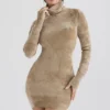 Taya Fawn Chenille mini-jurk