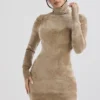 Taya Fawn Chenille mini-jurk