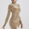 Taya Fawn Chenille mini-jurk