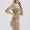 Taya Fawn Chenille mini-jurk