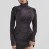 Taya Mini-jurk van chenille in antraciet