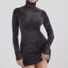 Taya Mini-jurk van chenille in antraciet