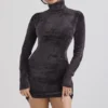 Taya Mini-jurk van chenille in antraciet