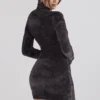 Taya Mini-jurk van chenille in antraciet
