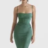 Teia Forest gedrapeerde midi-jurk met korsetten
