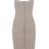 Teva beige midi-jurk van kasjmierbreisel