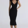 The Icon zwarte bandage midi-jurk