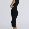 The Icon zwarte bandage midi-jurk