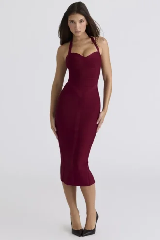 The Supermodel Ruby halternek bandage midi-jurk