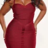 The Supermodel Ruby halternek bandage midi-jurk