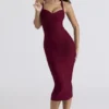 The Supermodel Ruby halternek bandage midi-jurk