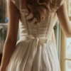 Thea witte voile + broderie anglaise maxi-jurk