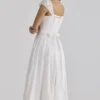 Thea witte voile + broderie anglaise maxi-jurk