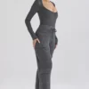 Theekleurige, gebreide utility-broek