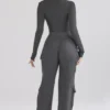 Theekleurige, gebreide utility-broek