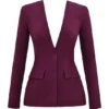 Theodora Wijnrode Blazer met Diepe V-hals
