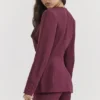 Theodora Wijnrode Blazer met Diepe V-hals