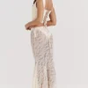 Therese Vintage crèmekleurige maxi-rok met kant