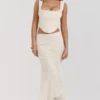 Therese Vintage crèmekleurige maxi-rok met kant