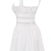 Tiffani witte mini-jurk met kanten rand