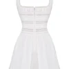 Tiffani witte mini-jurk met kanten rand