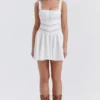 Tiffani witte mini-jurk met kanten rand