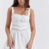 Tiffani witte mini-jurk met kanten rand