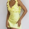 Tink Buttercup satijnen mini-jurk met ruches
