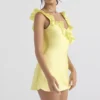 Tink Buttercup satijnen mini-jurk met ruches