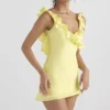 Tink Buttercup satijnen mini-jurk met ruches