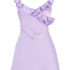 Tink Orchid satijnen mini-jurk met ruches