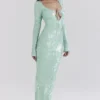 Titania Seafoam Maxi-avondjurk met pailletten